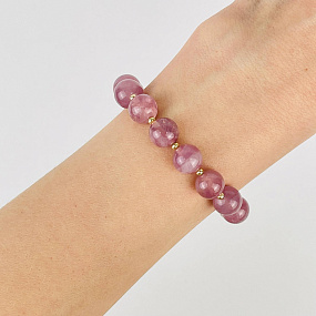 Браслет из мадагаскарского Розового кварца, Артикул: 117145 - изображение товара №2