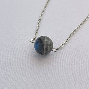 Кулон на цепочке из Лабрадора, Артикул: 101126 - изображение товара №4