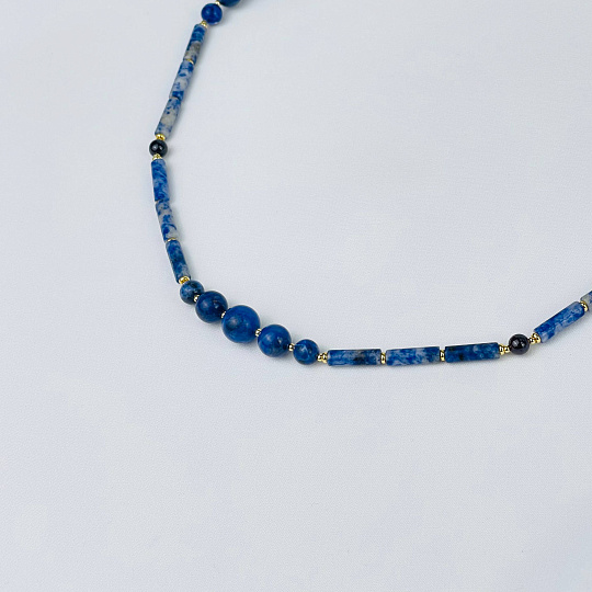 Колье из Содалита и Граната, Артикул: 116975 - изображение товара №2
