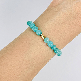 Браслет из Амазонита со вставкой