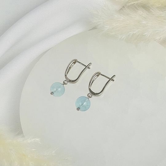 Серьги из Аквамарина, Артикул: 116856 - изображение товара №2