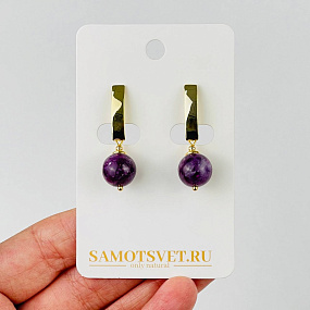 Серьги из Лепидолита, Артикул: 118341 - изображение товара №1