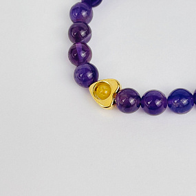 Браслет из Аметиста и Рутилового кварца со вставкой, Артикул: 082792 - изображение товара №3