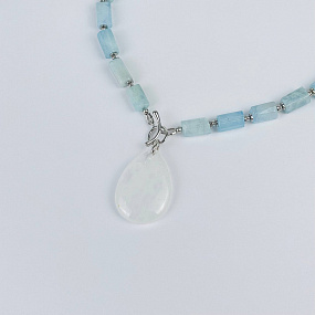 Колье из Аквамарина с Горным Хрусталем, Артикул: 116872 - изображение товара №3