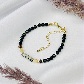 Браслет из Агата,Тигрового глаза,Перламутра и Яшмы, Артикул: 108574 - изображение товара №1