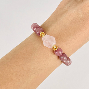Браслет из мадагаскарского Розового кварца