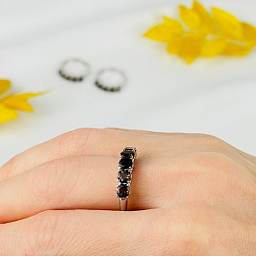 Кольцо регулируемое из Раухтопаза, Артикул: 115673 - изображение товара №1