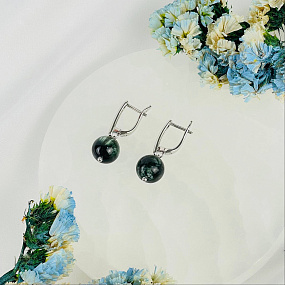 Серьги из Серафинита, Артикул: 117060 - изображение товара №2