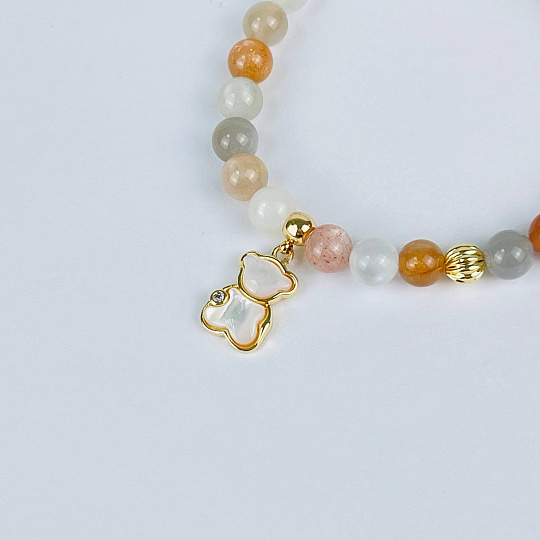 Браслет из Лунного камня микс с подвеской, Артикул: 099303 - изображение товара №3