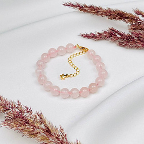 Браслет из мадагаскарского Розового кварца, Артикул: 075892 - изображение товара №2