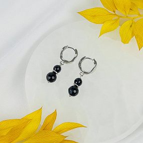 Серьги с Агатом, Артикул: 089782 - изображение товара №2