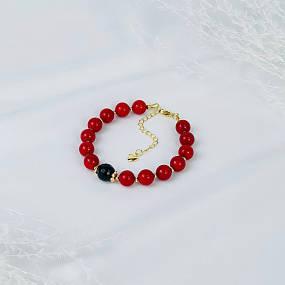 Браслет из Коралла и Раухтопаза, Артикул: 117138 - изображение товара №1