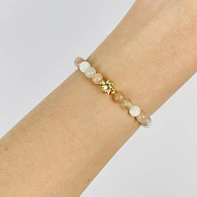 Браслет из Лунного камня микс со вставкой