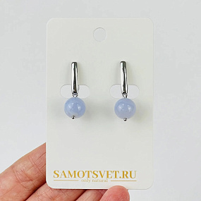 Серьги из Голубого агата, Артикул: 118575 - изображение товара №1