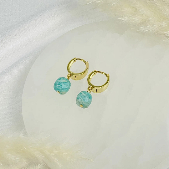 Серьги из Амазонита, Артикул: 118576 - изображение товара №2