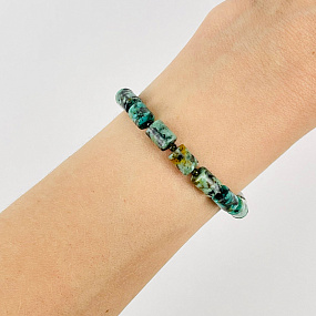 Браслет из Хризоколлы и Обсидиана, Артикул: 116887 - изображение товара №1