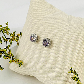 Серьги- пусеты из Аметиста