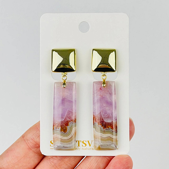 Серьги из Кварцевого аметиста, Артикул: 118305 - изображение товара №1