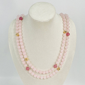 Колье из Розового кварца, Артикул: 117840 - изображение товара №2