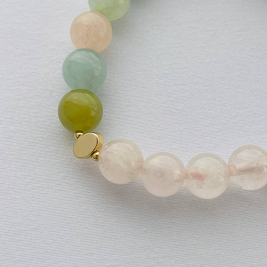 Браслет из Розового кварца и Берилла микс с подвеской, Артикул: 101880 - изображение товара №4