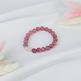 Браслет из Розового кварца и Морганита, Артикул: 117832 - изображение товара №2