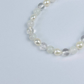 Браслет из Жемчуга, Горного Хрусталя и Лунного камня, Артикул: 118267 - изображение товара №3