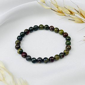 Браслет из зеленой Яшмы (Кровь дракона), Артикул: 108290 - изображение товара №3