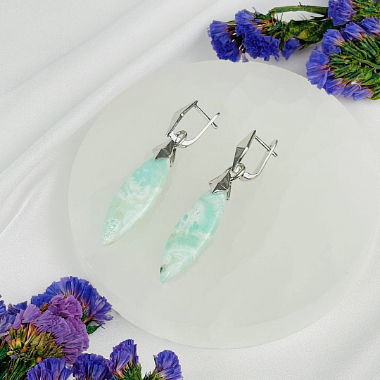 Серьги из карибского Кальцита, Артикул: 118311 - изображение товара №2