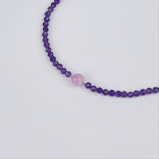 Колье из Аметиста и Кунцита, Артикул: 116985 - изображение товара №2