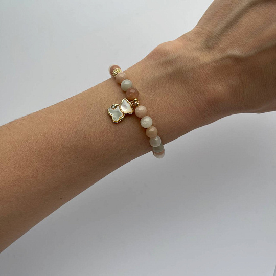 Браслет из Лунного камня микс с подвеской, Артикул: 099303 - изображение товара №4