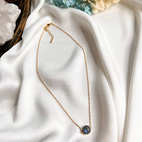 Кулон на цепочке из Лабрадора, Артикул: 097429 - изображение товара №4