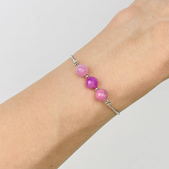 Браслет регулируемый из Рубина (Корунд), Артикул: 115439 - изображение товара №1