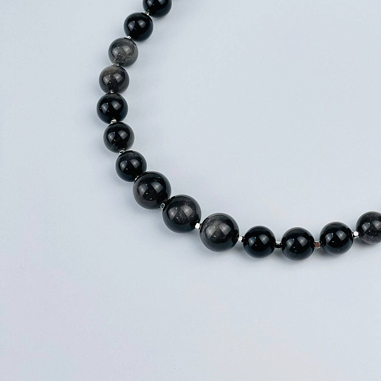 Колье из Обсидиана, Артикул: 118289 - изображение товара №2