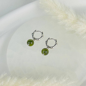 Серьги из Змеевика, Артикул: 117411 - изображение товара №2