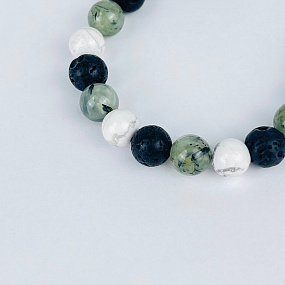 Браслет регулируемый "Стихия Воздух" из Пренита, Говлита и Лавы, Артикул: 114754 - изображение товара №4