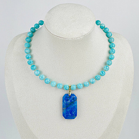 Колье из Амазонита и Лазурита, Артикул: 117830 - изображение товара №1