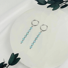 Серьги длинные из голубого Апатита, Артикул: 118565 - изображение товара №2