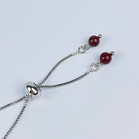 Браслет регулируемый с красной Яшмой, Артикул: 117894 - изображение товара №3