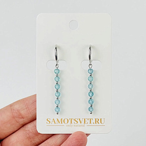 Серьги длинные из голубого Апатита, Артикул: 118565 - изображение товара №1