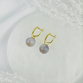 Серьги из ботсванского Агата, Артикул: 079048 - изображение товара №1