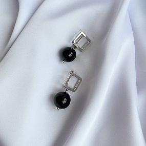 Серьги крупные с Агатом, Артикул: 095517 - изображение товара №1