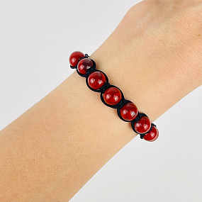 Браслет шамбала из кирпичной Яшмы, Артикул: 068948 - изображение товара №2