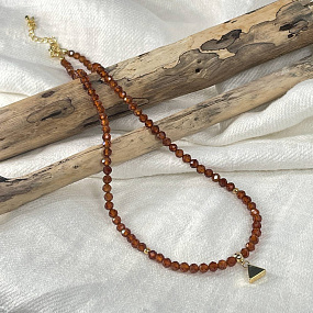 Колье из Граната (Спессартин) с подвеской, Артикул: 099125 - изображение товара №1