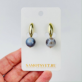 Серьги из ботсванского Агата, Артикул: 079048 - изображение товара №2