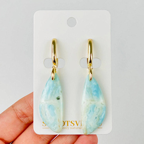 Серьги из карибского Кальцита, Артикул: 118314 - изображение товара №1