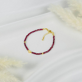 Браслет из Граната со вставкой сердце, Артикул: 118275 - изображение товара №2