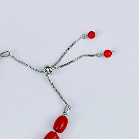 Браслет регулируемый на увеличение из Коралла, Артикул: 117640 - изображение товара №4