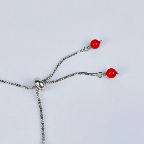 Браслет регулируемый на увеличение из Коралла, Артикул: 117637 - изображение товара №4