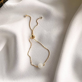 Браслет регулируемый с белым Нефритом, Артикул: 097432 - изображение товара №2