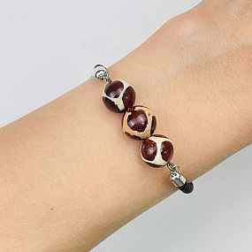 Браслет регулируемый с камнем Агат тон., Артикул: 082787 - изображение товара №2